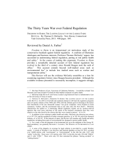 The Thirty Years War over Federal Regulation