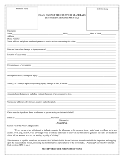 Claim against Stanislaus County form
