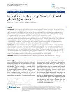 Context-specific close-range &ldquo;hoo&rdquo; calls in wild gibbons (Hylobates