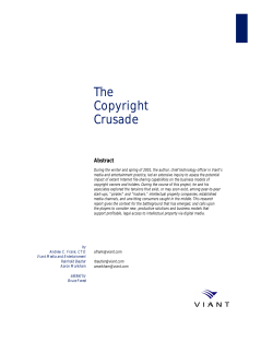 The Copyright Crusade - David Levine`s Economic and Game
