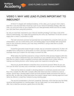 video 1: why are lead flows important to inbound?
