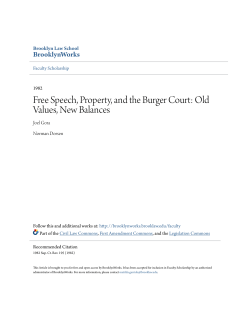 Free Speech, Property, and the Burger Court: Old Values, New