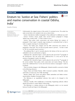 Erratum to: `Justice at Sea: Fishers` politics and marine conservation