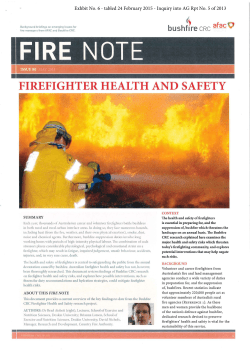 FIREFIGHTER HEALTH AND SAFETY