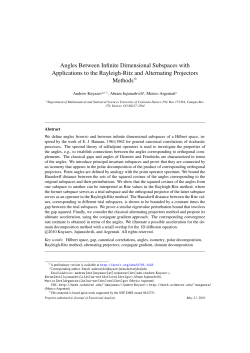 Angles Between Infinite Dimensional Subspaces with Applications