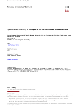 Synthesis and bioactivity of analogues of the marine antibiotic