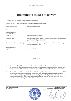 THE SUPREME COURT OF NORWAY