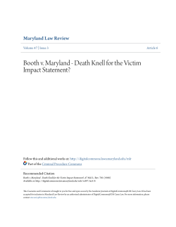 Booth v. Maryland - Death Knell for the Victim Impact Statement?