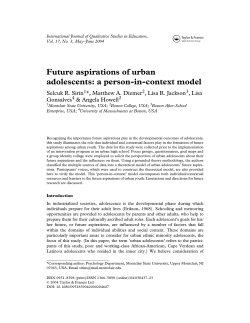 Future aspirations of urban adolescents