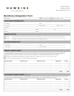 Beneficiary Designation Form
