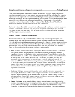 Using Academic Sources to Support your Argument