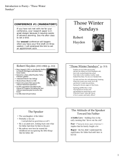 Those Winter Sundays