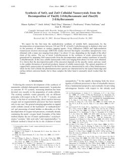 Synthesis of SnO2 and ZnO Colloidal Nanocrystals from the