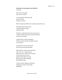 Poetry 21 Portraits of a Seventeen-Year-Old Girl