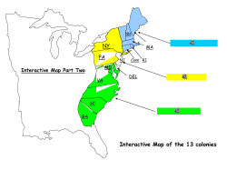 Interactive Map of the 13 colonies