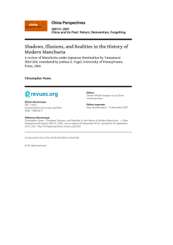 Shadows, Illusions, and Realities in the History of Modern Manchuria