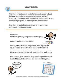 Okay Bingo Game - Bullying. No Way!