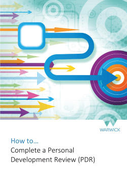 How to… Complete a Personal Development Review (PDR)