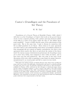 Cantor`s Grundlagen and the Paradoxes of Set Theory