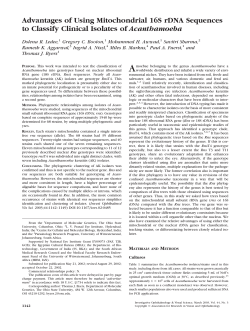 Advantages of Using Mitochondrial 16S rDNA