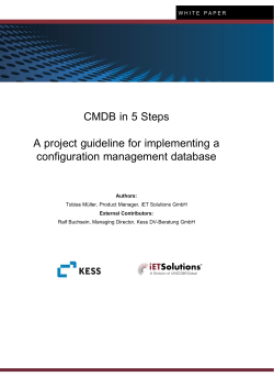 CMDB in 5 Steps A project guideline for