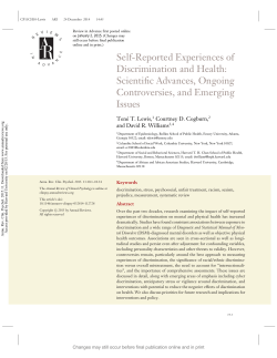 Self-Reported Experiences of Discrimination and Health: Scientific
