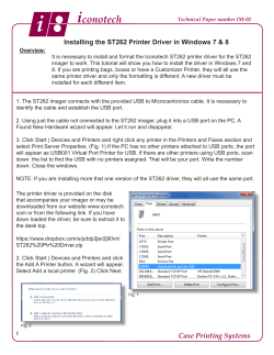 IM-001 Installing the ST262 Printer Driver for Windows 7