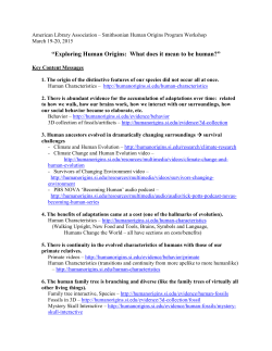 Exploring Human Origins: What does it mean