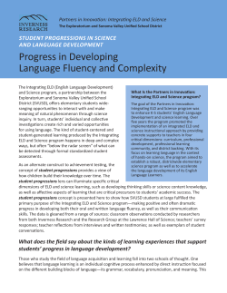 Progress in Developing Language Fluency and