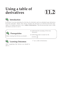Using a table of derivatives