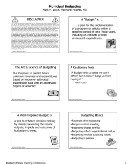 Budget - Missouri Municipal League