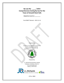 By-Law No. ____ / 2015 Comprehensive Zoning By