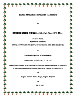 BUSINESS MANAGEMENT: EMPHASIS ON TAX PRACTICE