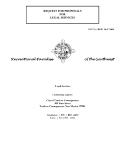 RFP - City of Truth or Consequences