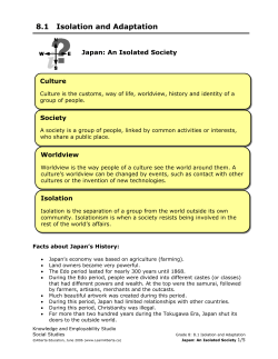 Japan An Isolated Society