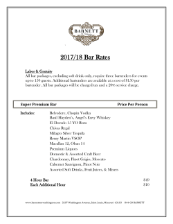 Bar Service Pricing - Barnett On Washington