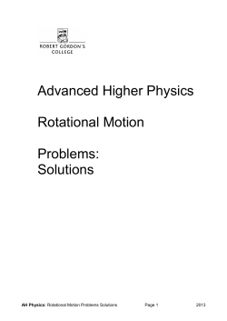 Advanced Higher Physics Rotational Motion Problems