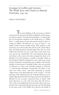 Lycurgus in Leaflets and Lectures