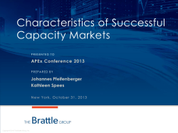Characteristics of Successful Capacity Markets