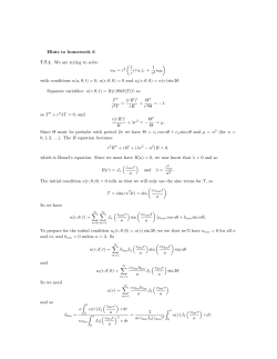 Hints to homework 6 7.7.1. We are trying to solve r (rur)r + 1 r2 ) with