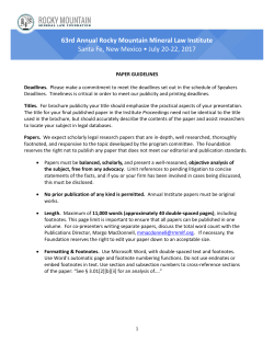 Annual Institute Paper Guidelines