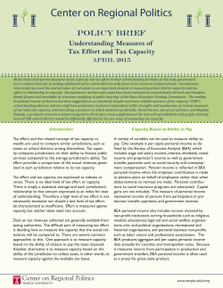 Understanding Measures of Tax Effort and Tax Capacity