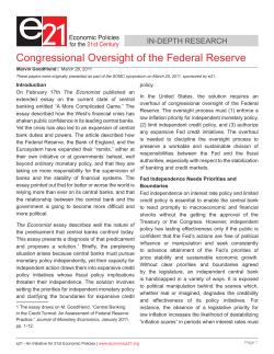 Congressional Oversight of the Federal Reserve