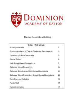 Course Catalog - Dominion Academy