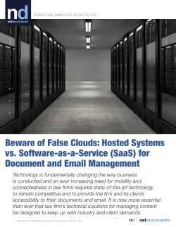 Beware of False Clouds: Hosted Systems vs. Software-as-a