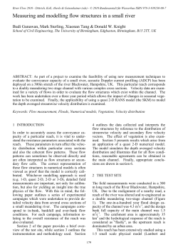 Measuring and modelling flow structures in a small river 179