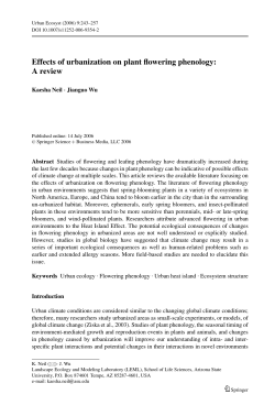 Effects of urbanization on plant flowering phenology: A review