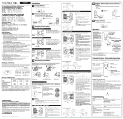 Lutron Maestro IR Dimmer Installation Instructions