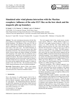 Simulated solar wind plasma interaction with the Martian exosphere