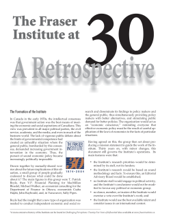 The Fraser Institute at 30: A Retrospective